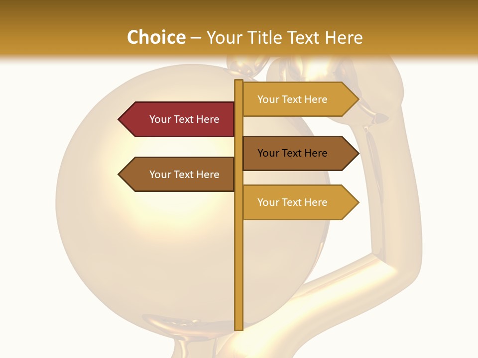 Gold Guy Puzzled PowerPoint Template