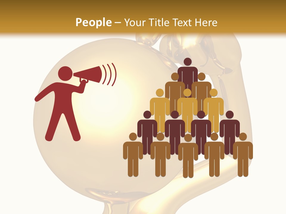 Gold Guy Puzzled PowerPoint Template