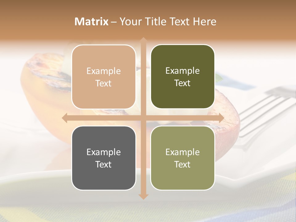 Delicious Grilled Peaches Served With Whipped Cream. PowerPoint Template