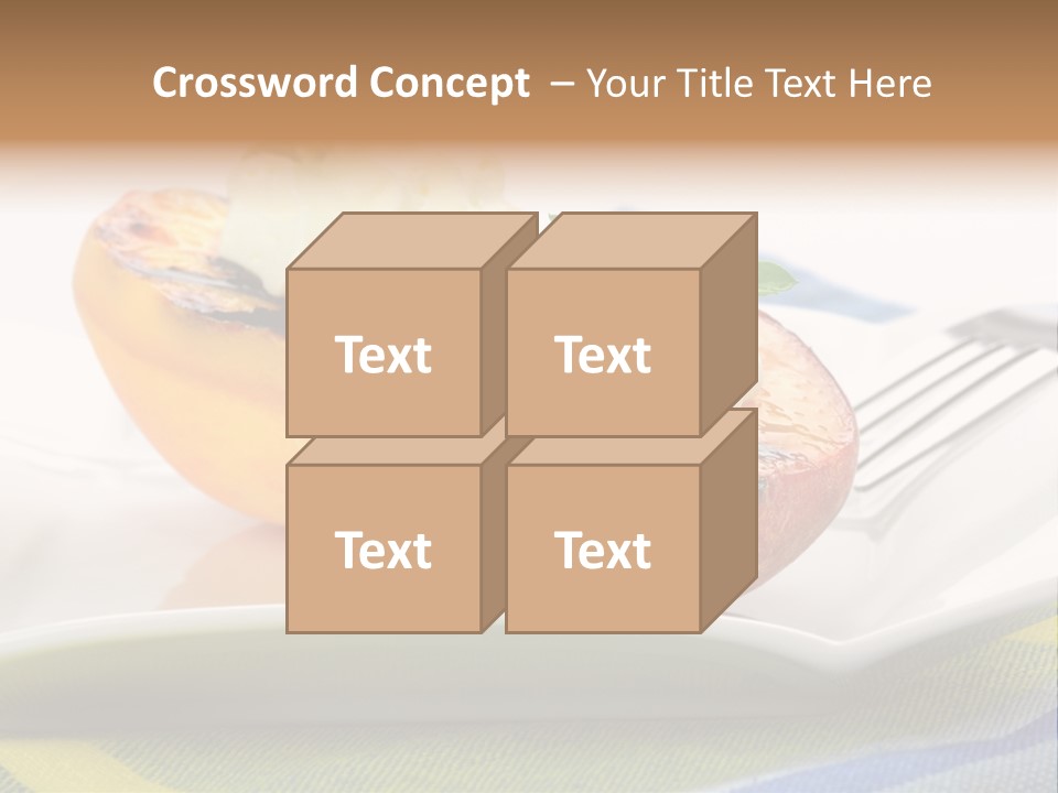 Delicious Grilled Peaches Served With Whipped Cream. PowerPoint Template