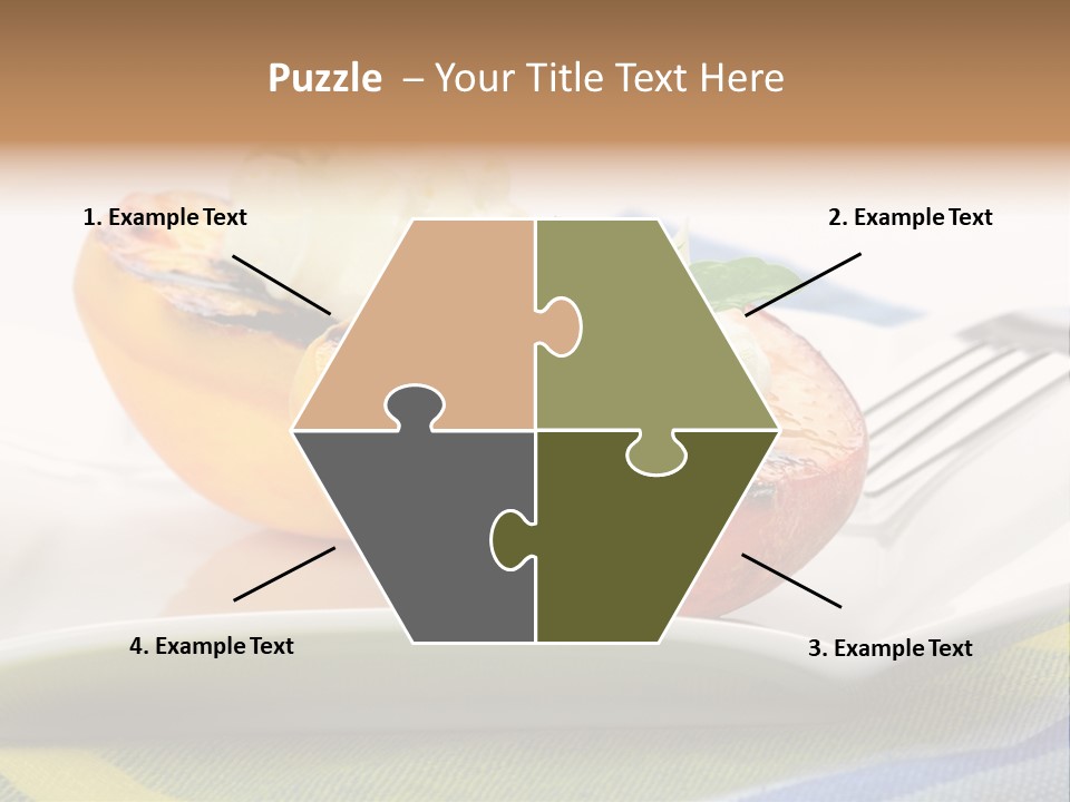 Delicious Grilled Peaches Served With Whipped Cream. PowerPoint Template