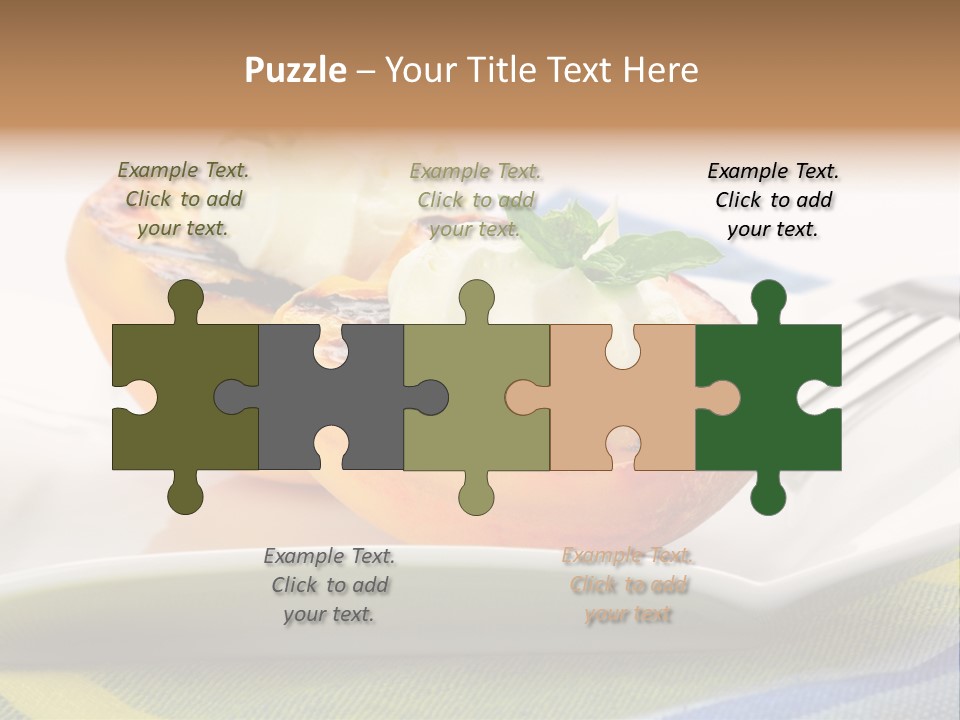 Delicious Grilled Peaches Served With Whipped Cream. PowerPoint Template