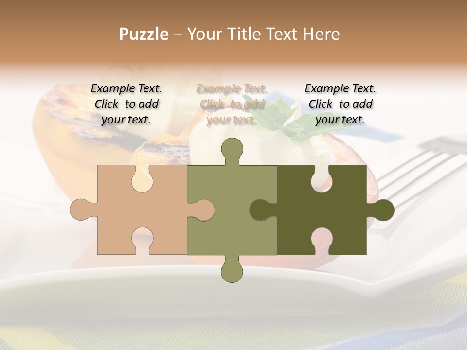 Delicious Grilled Peaches Served With Whipped Cream. PowerPoint Template