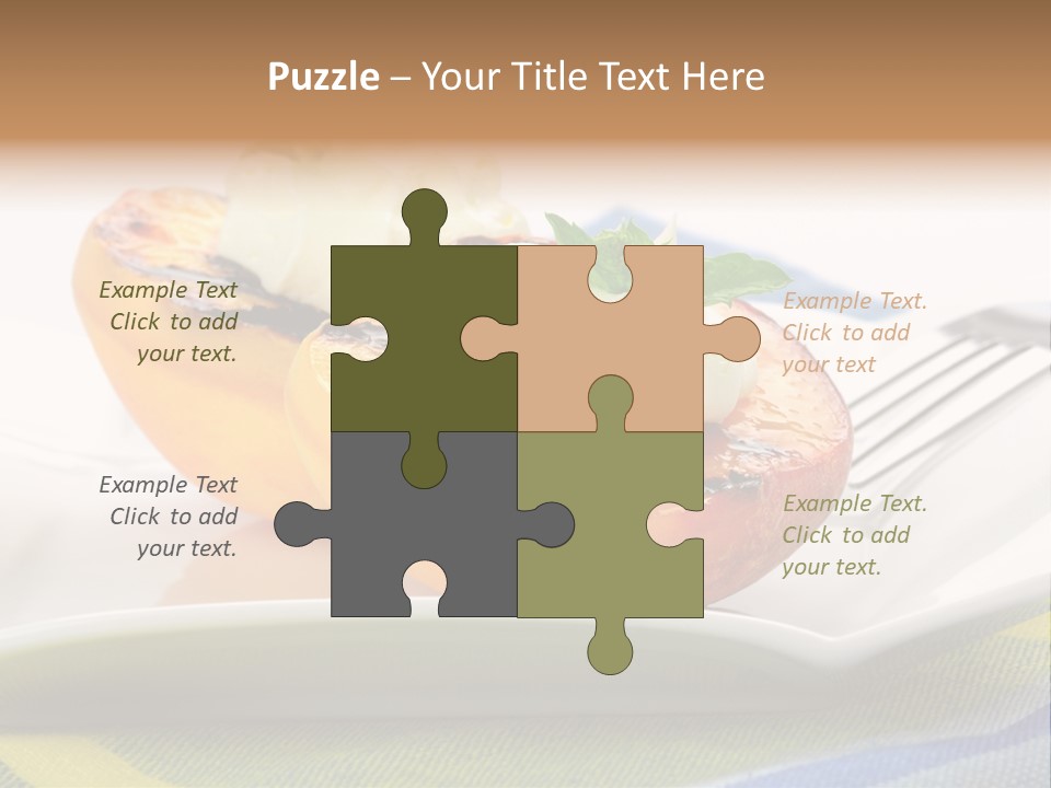 Delicious Grilled Peaches Served With Whipped Cream. PowerPoint Template