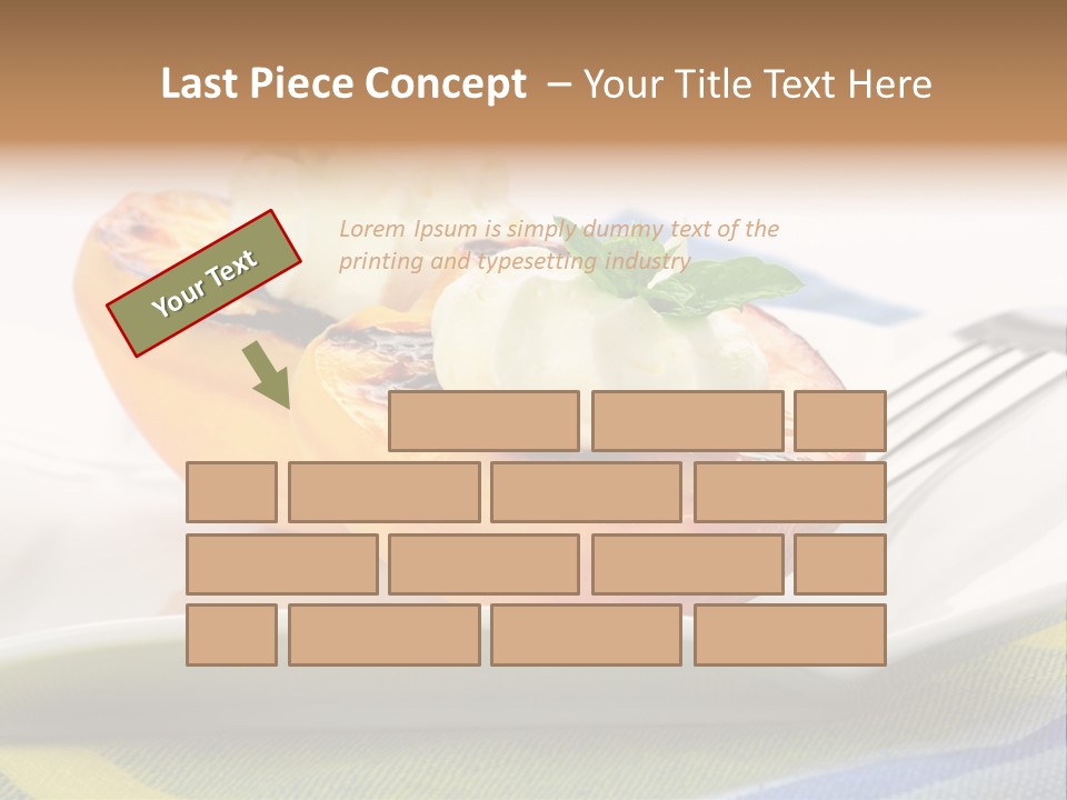 Delicious Grilled Peaches Served With Whipped Cream. PowerPoint Template