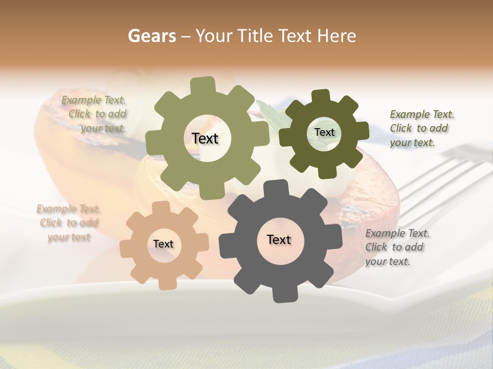 Delicious Grilled Peaches Served With Whipped Cream. PowerPoint Template