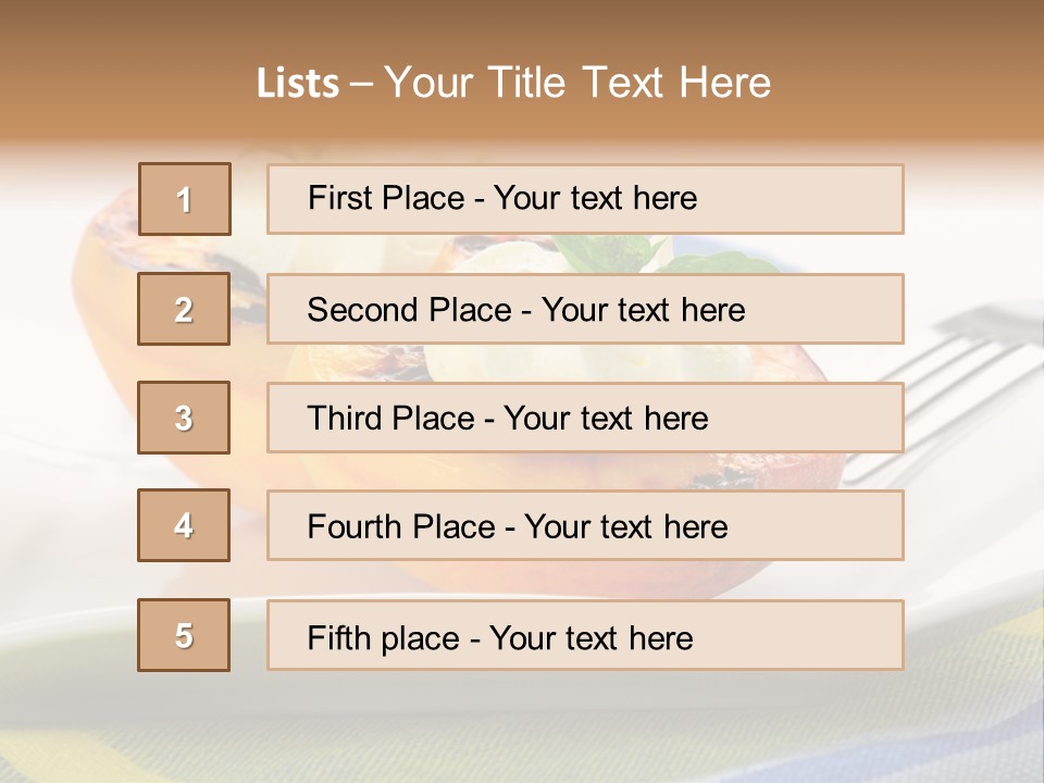 Delicious Grilled Peaches Served With Whipped Cream. PowerPoint Template