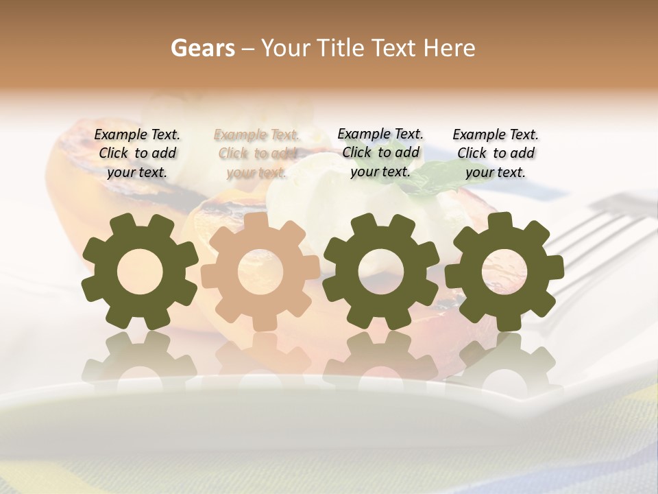 Delicious Grilled Peaches Served With Whipped Cream. PowerPoint Template