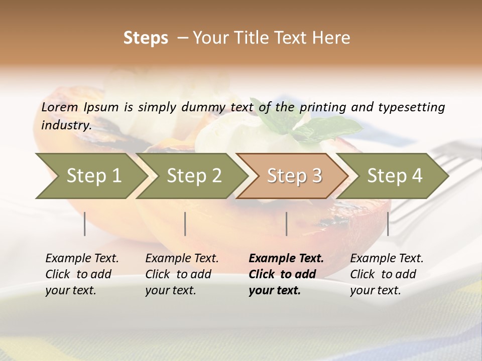 Delicious Grilled Peaches Served With Whipped Cream. PowerPoint Template