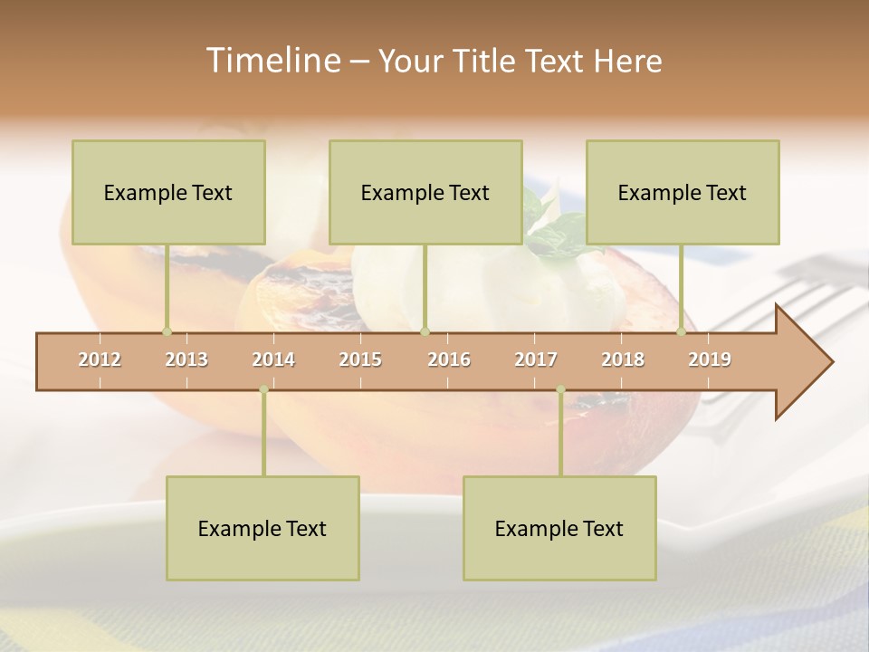 Delicious Grilled Peaches Served With Whipped Cream. PowerPoint Template