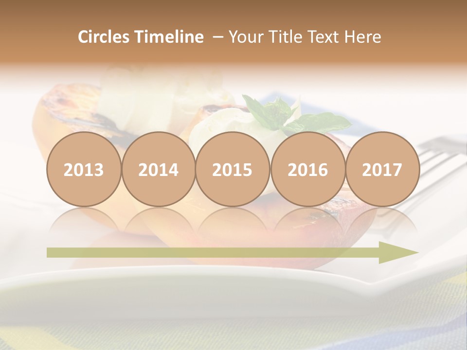 Delicious Grilled Peaches Served With Whipped Cream. PowerPoint Template