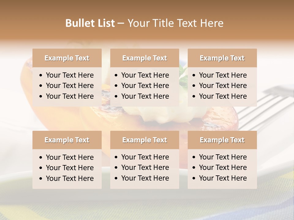 Delicious Grilled Peaches Served With Whipped Cream. PowerPoint Template