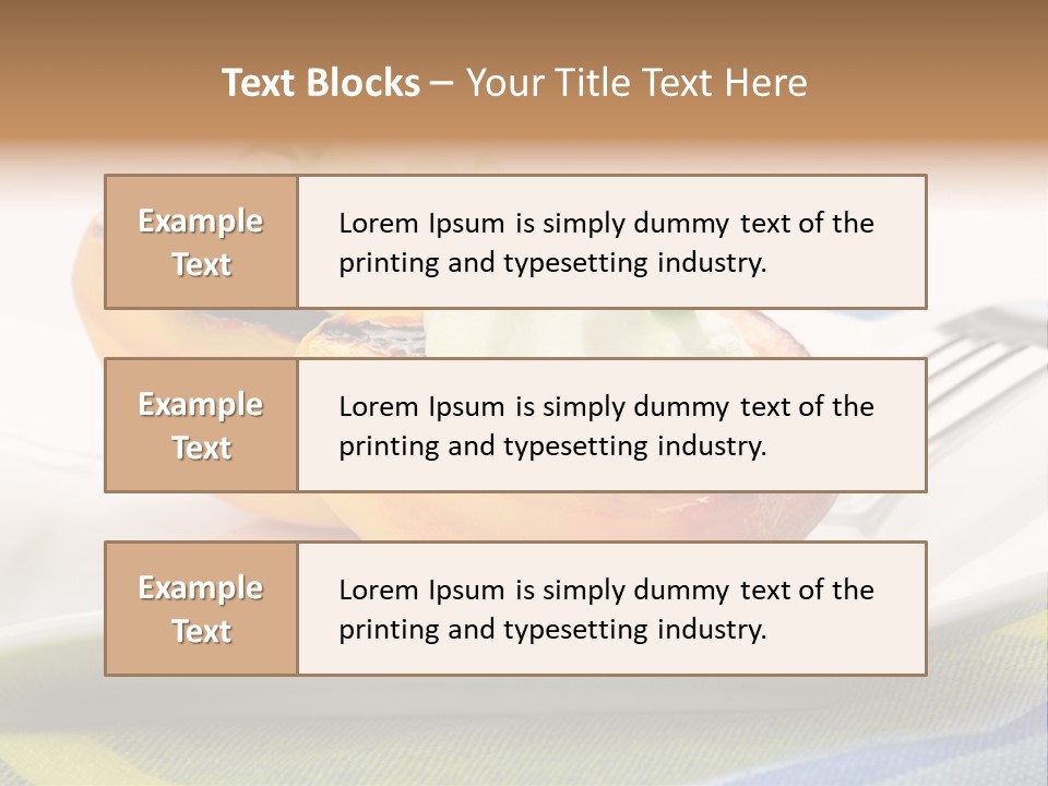 Delicious Grilled Peaches Served With Whipped Cream. PowerPoint Template