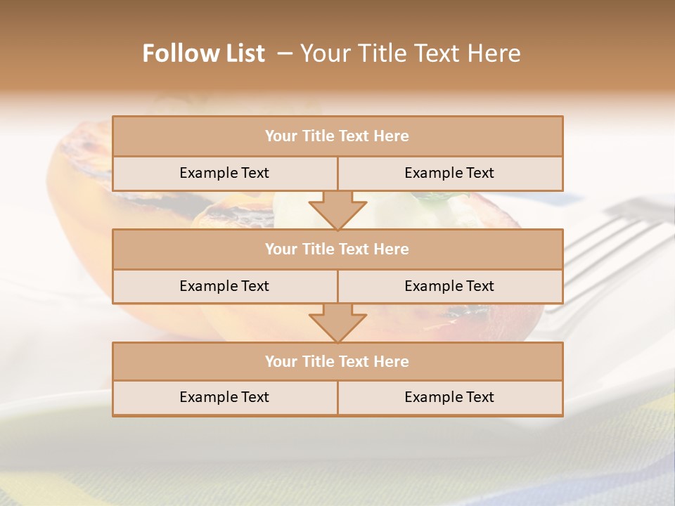 Delicious Grilled Peaches Served With Whipped Cream. PowerPoint Template