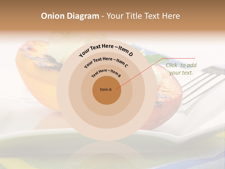 Delicious Grilled Peaches Served With Whipped Cream. PowerPoint Template