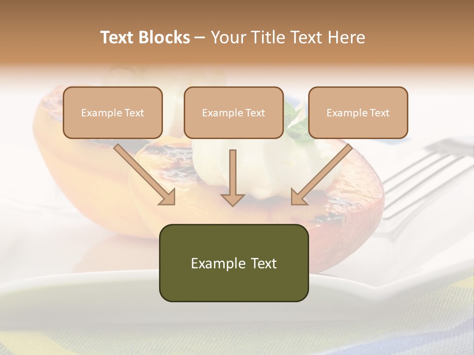 Delicious Grilled Peaches Served With Whipped Cream. PowerPoint Template