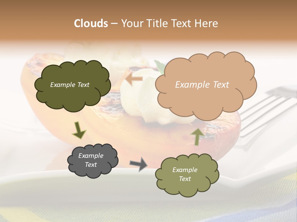 Delicious Grilled Peaches Served With Whipped Cream. PowerPoint Template