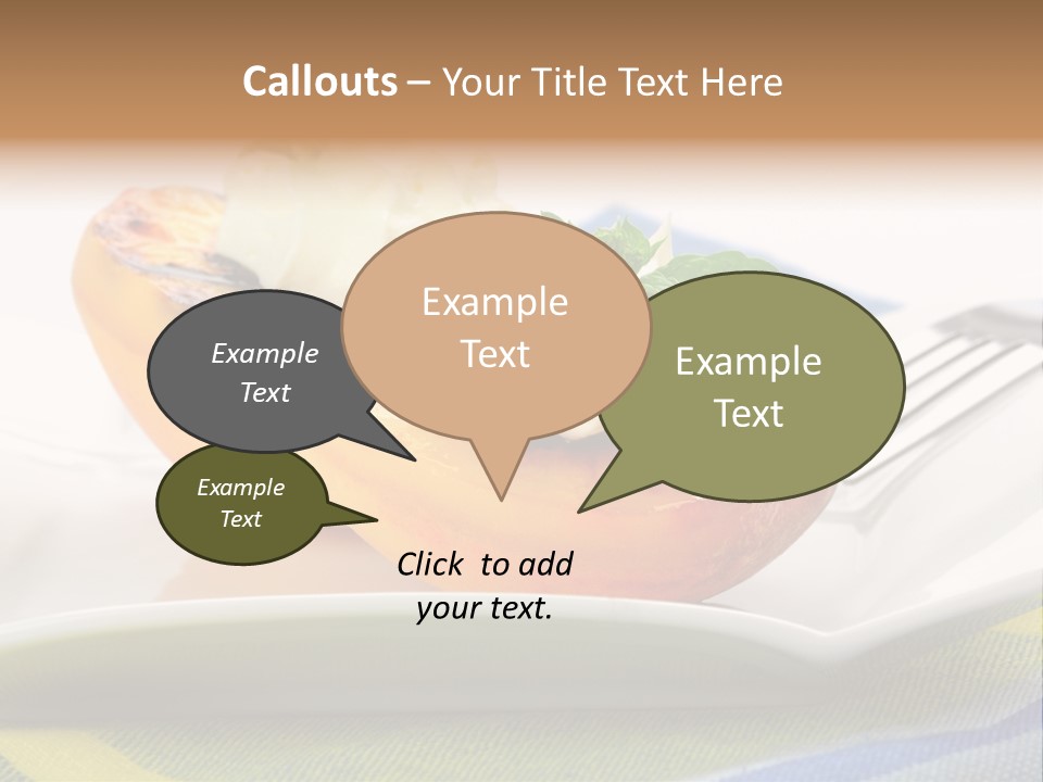 Delicious Grilled Peaches Served With Whipped Cream. PowerPoint Template