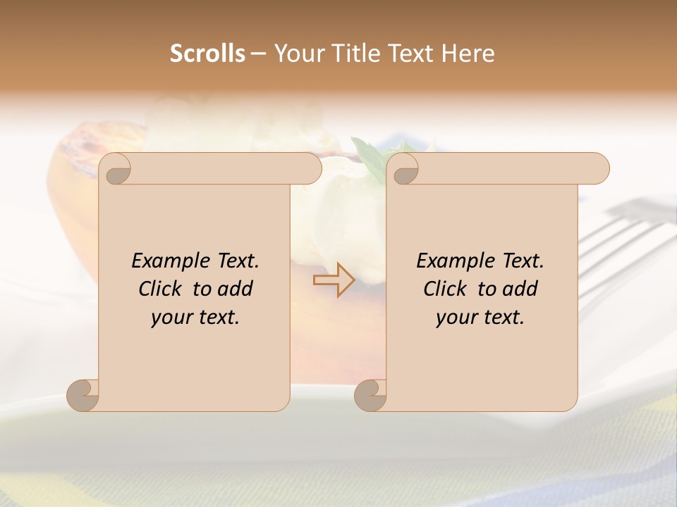 Delicious Grilled Peaches Served With Whipped Cream. PowerPoint Template
