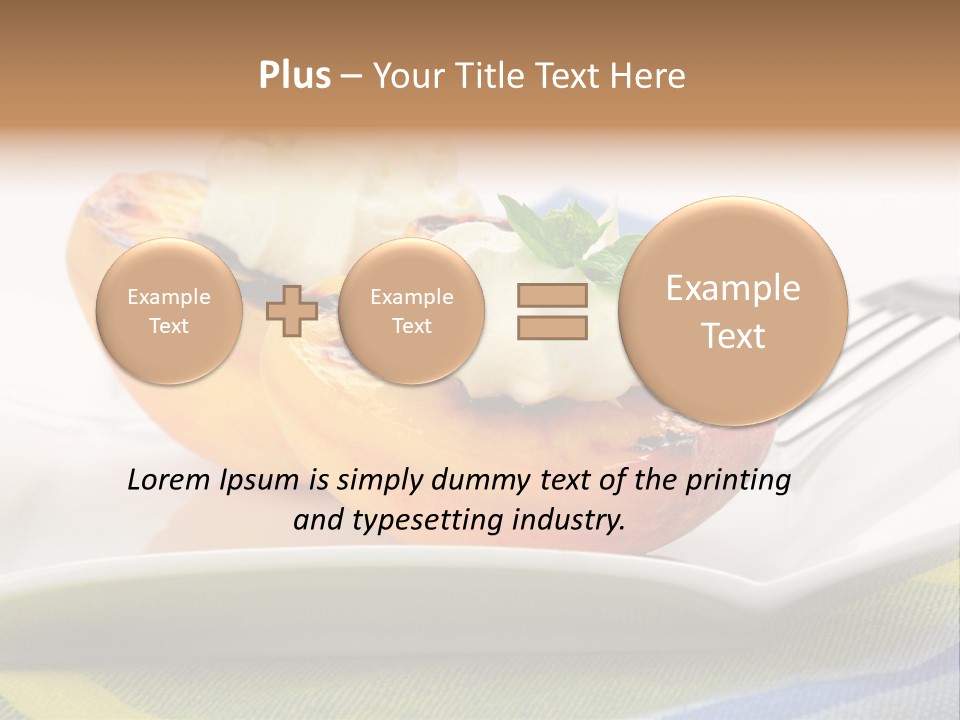 Delicious Grilled Peaches Served With Whipped Cream. PowerPoint Template