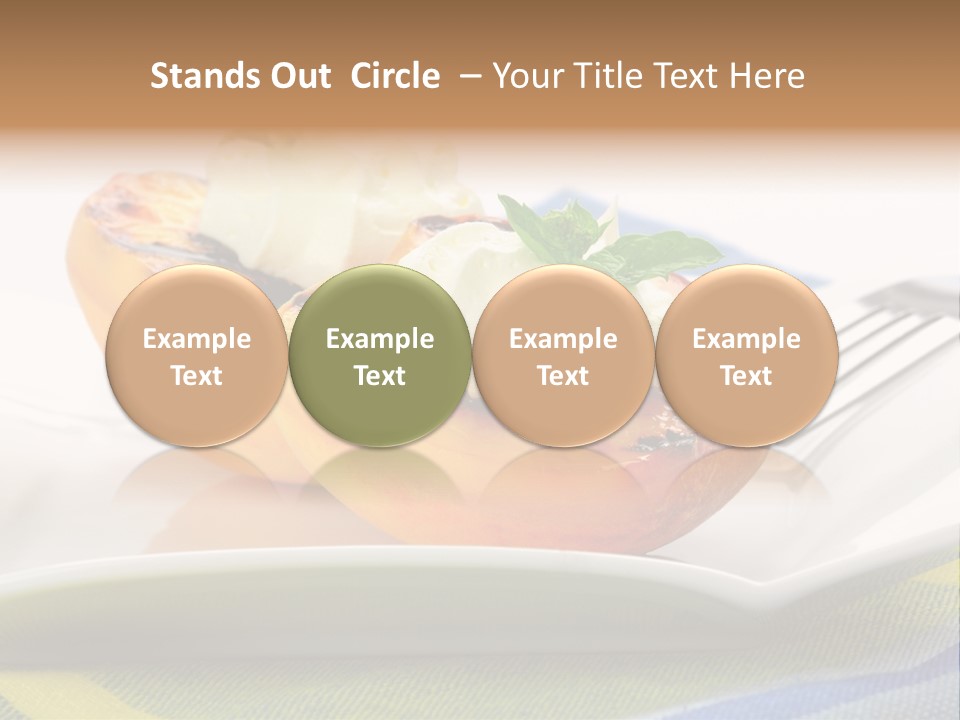 Delicious Grilled Peaches Served With Whipped Cream. PowerPoint Template