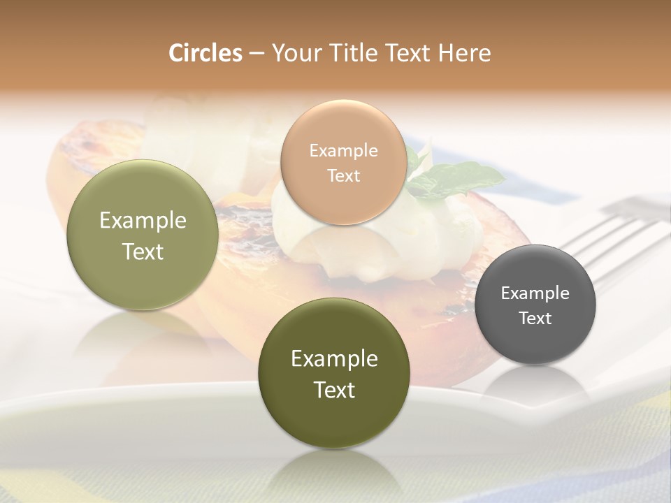 Delicious Grilled Peaches Served With Whipped Cream. PowerPoint Template