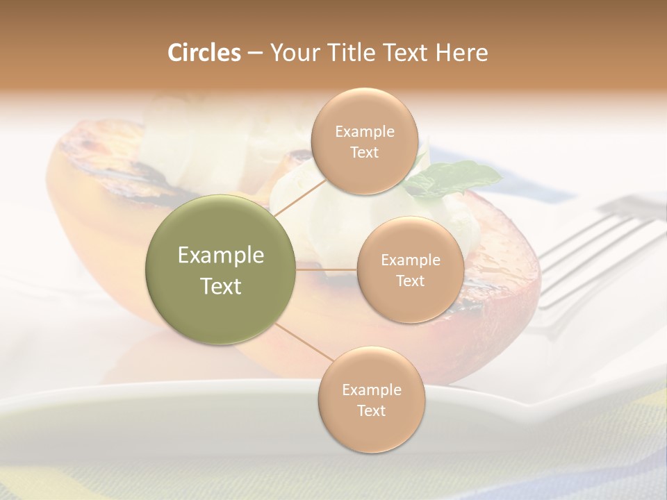 Delicious Grilled Peaches Served With Whipped Cream. PowerPoint Template