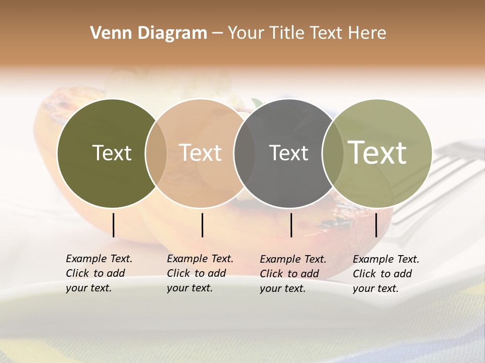 Delicious Grilled Peaches Served With Whipped Cream. PowerPoint Template