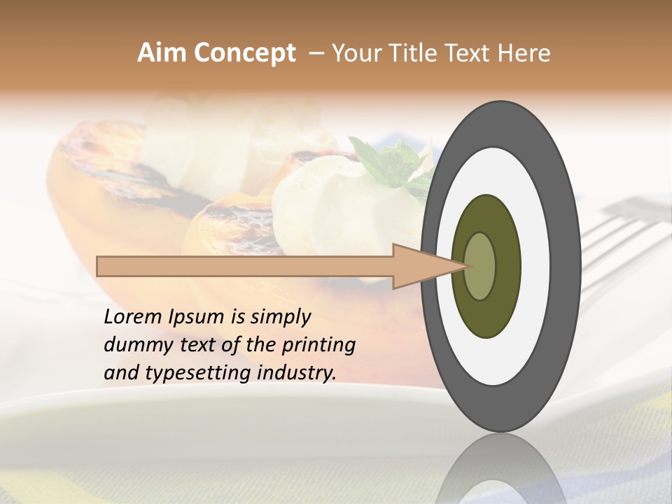 Delicious Grilled Peaches Served With Whipped Cream. PowerPoint Template