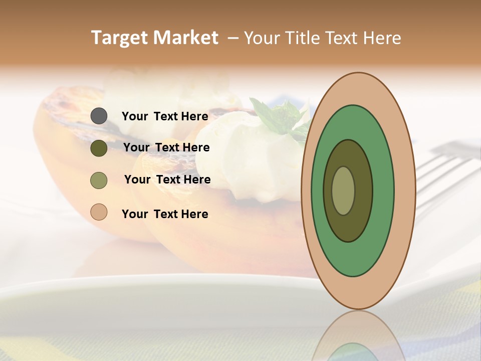 Delicious Grilled Peaches Served With Whipped Cream. PowerPoint Template