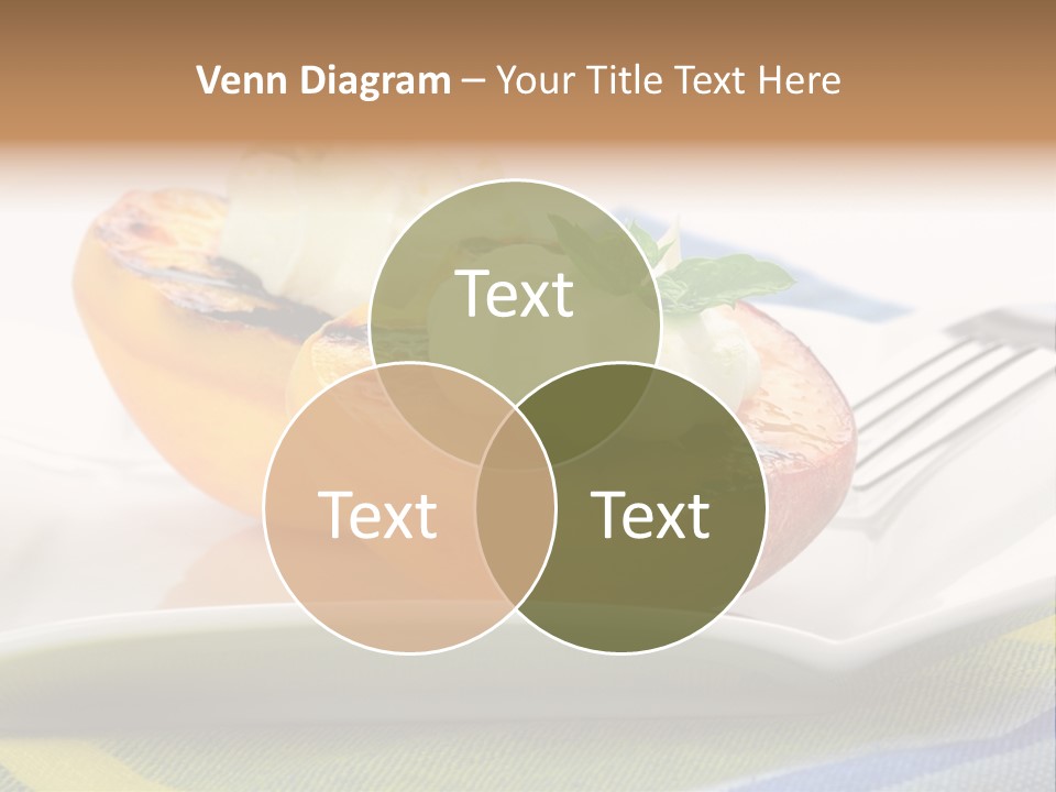 Delicious Grilled Peaches Served With Whipped Cream. PowerPoint Template