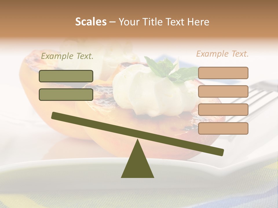 Delicious Grilled Peaches Served With Whipped Cream. PowerPoint Template