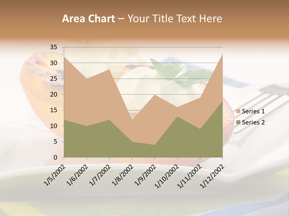 Delicious Grilled Peaches Served With Whipped Cream. PowerPoint Template