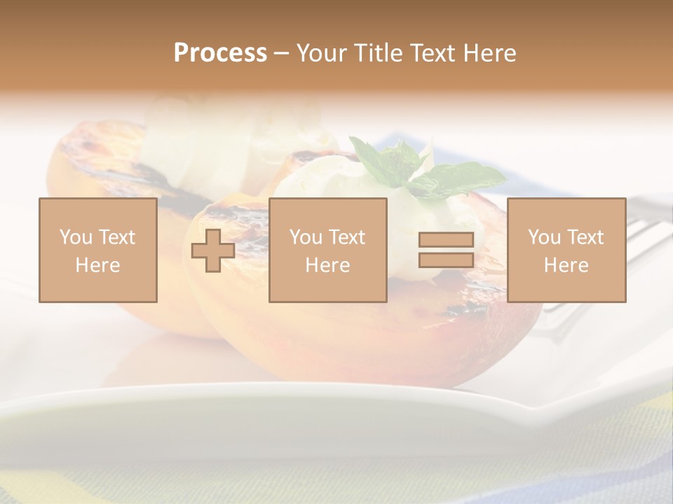 Delicious Grilled Peaches Served With Whipped Cream. PowerPoint Template