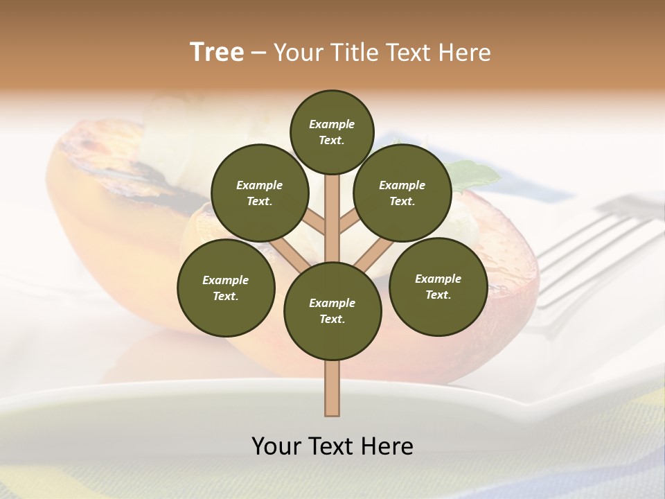 Delicious Grilled Peaches Served With Whipped Cream. PowerPoint Template