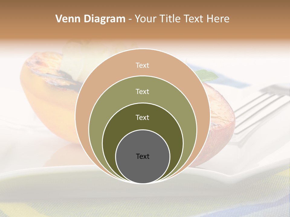 Delicious Grilled Peaches Served With Whipped Cream. PowerPoint Template