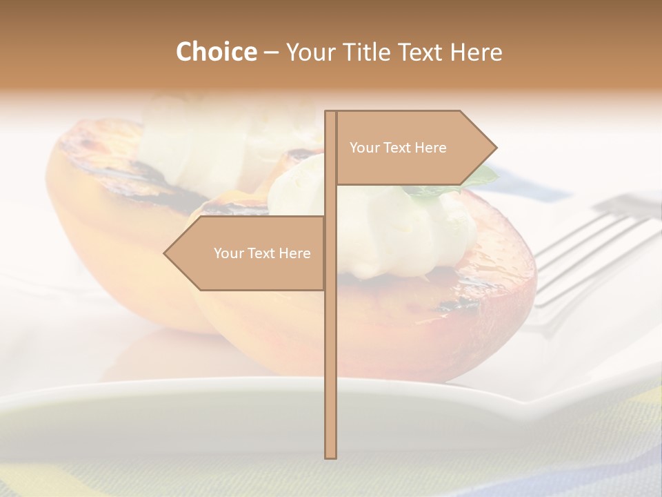 Delicious Grilled Peaches Served With Whipped Cream. PowerPoint Template