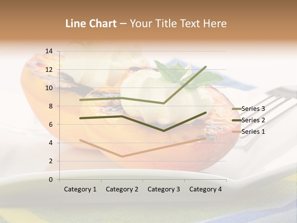 Delicious Grilled Peaches Served With Whipped Cream. PowerPoint Template
