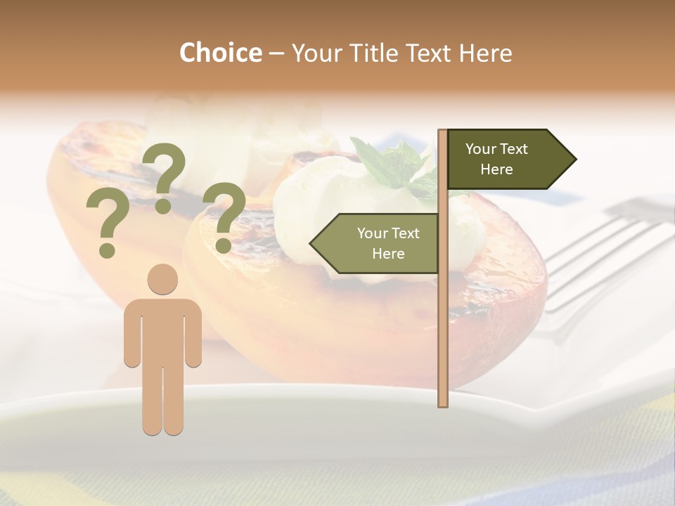 Delicious Grilled Peaches Served With Whipped Cream. PowerPoint Template