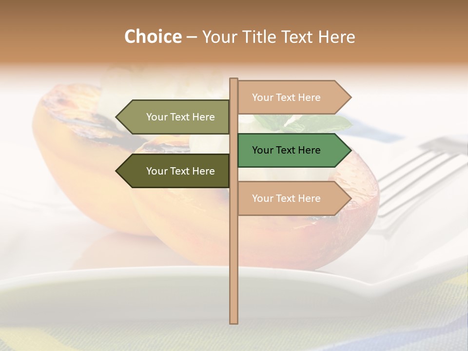 Delicious Grilled Peaches Served With Whipped Cream. PowerPoint Template