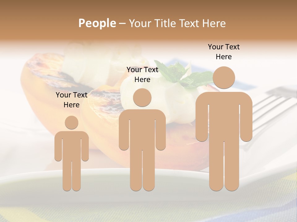 Delicious Grilled Peaches Served With Whipped Cream. PowerPoint Template