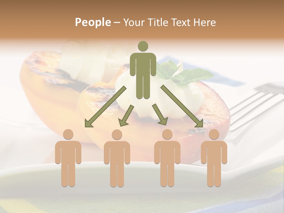 Delicious Grilled Peaches Served With Whipped Cream. PowerPoint Template