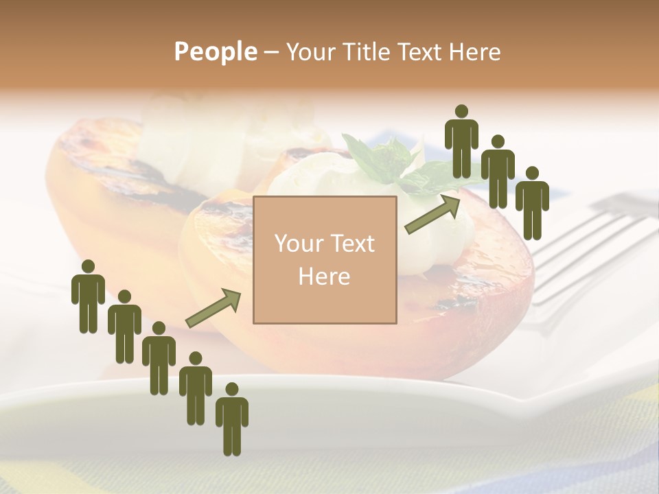 Delicious Grilled Peaches Served With Whipped Cream. PowerPoint Template