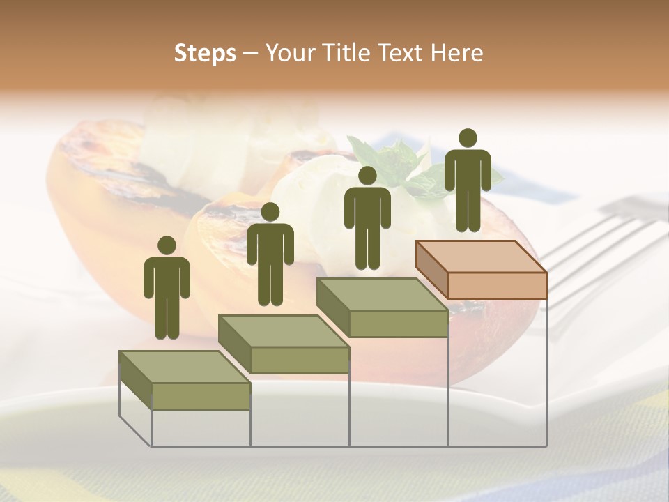 Delicious Grilled Peaches Served With Whipped Cream. PowerPoint Template