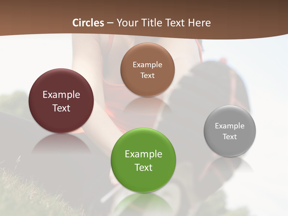 Smiley Athletic Woman Stretching Her Legs Outdoors PowerPoint Template