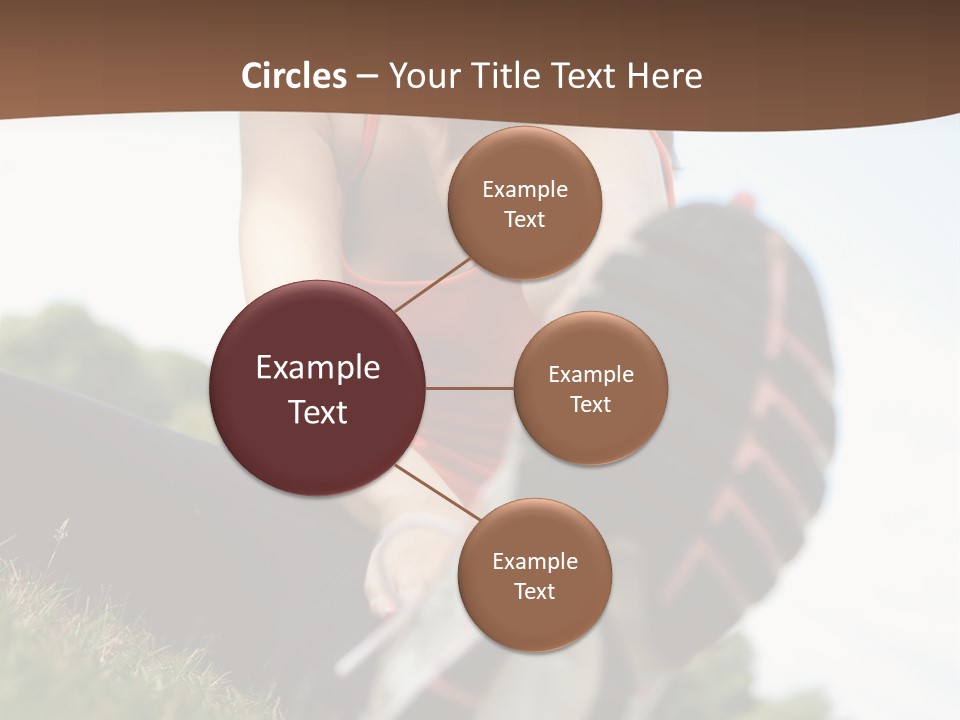 Smiley Athletic Woman Stretching Her Legs Outdoors PowerPoint Template