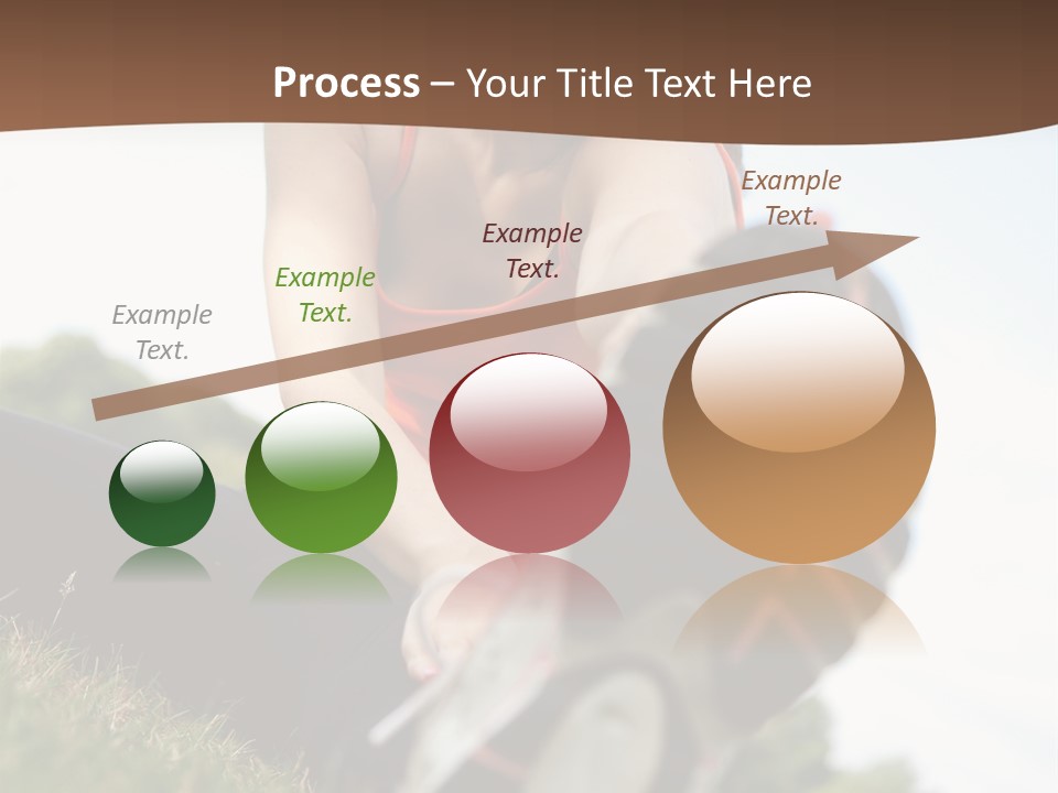 Smiley Athletic Woman Stretching Her Legs Outdoors PowerPoint Template