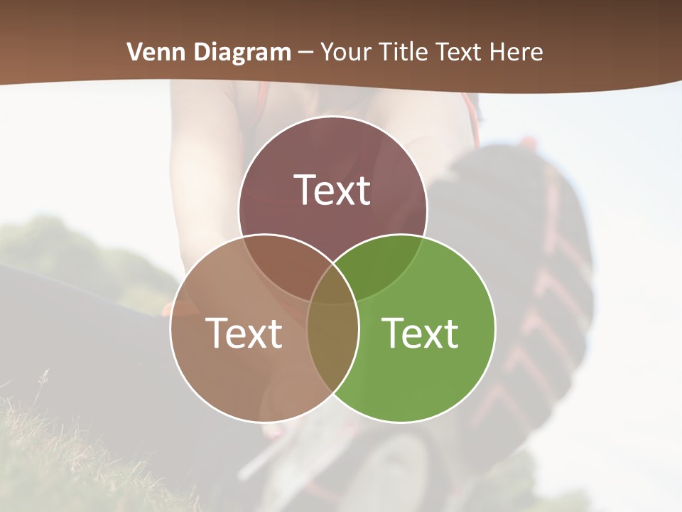 Smiley Athletic Woman Stretching Her Legs Outdoors PowerPoint Template