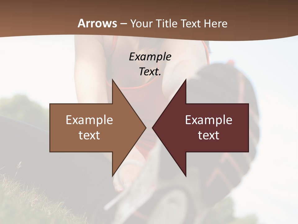 Smiley Athletic Woman Stretching Her Legs Outdoors PowerPoint Template