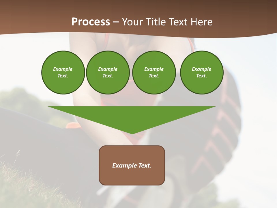 Smiley Athletic Woman Stretching Her Legs Outdoors PowerPoint Template